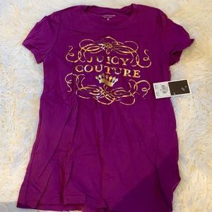 Juicy Couture Gold Crown Print Tee sz XS NWT